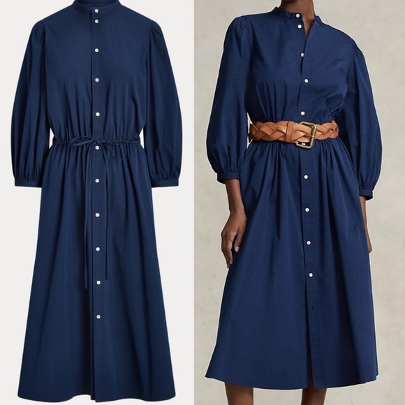 Cotton Broadcloth Dress
Polo Ralph Lauren shirt Dress Size 6 Navy Blue - Picture 6 of 9